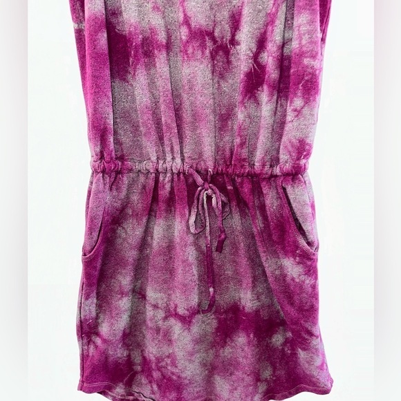 2 for $26 Sundry for Evereve Weekender Drawstring Waist Dress Purple Tie Dye LG - Picture 7 of 9